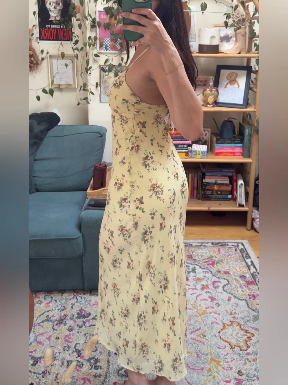 Abercrombie & Fitch Yellow Floral Maxi Slip Dress size XS